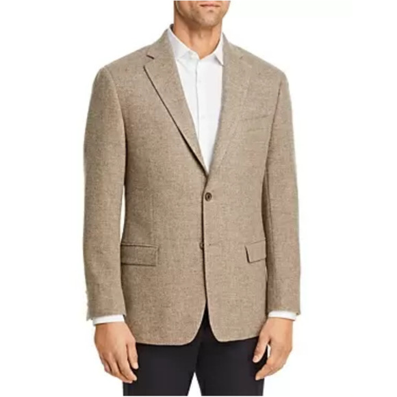 Robert Graham Men Basketweave Classic Fit Sportcoat Oatmeal Size 46R 400026